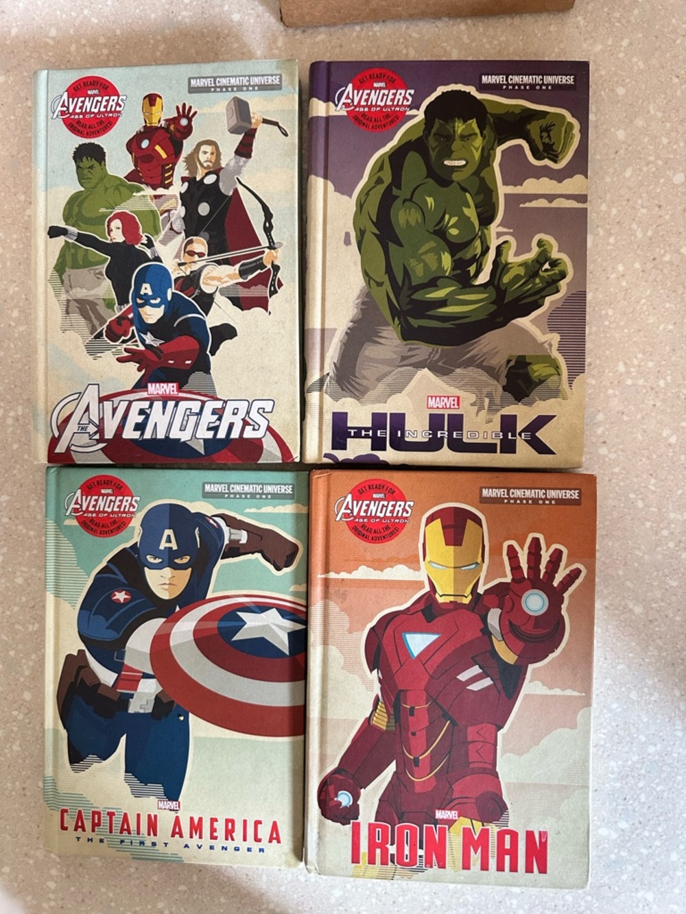 Marvel Avengers Kids Books Lot of 4 Iron Man Hulk Captain America